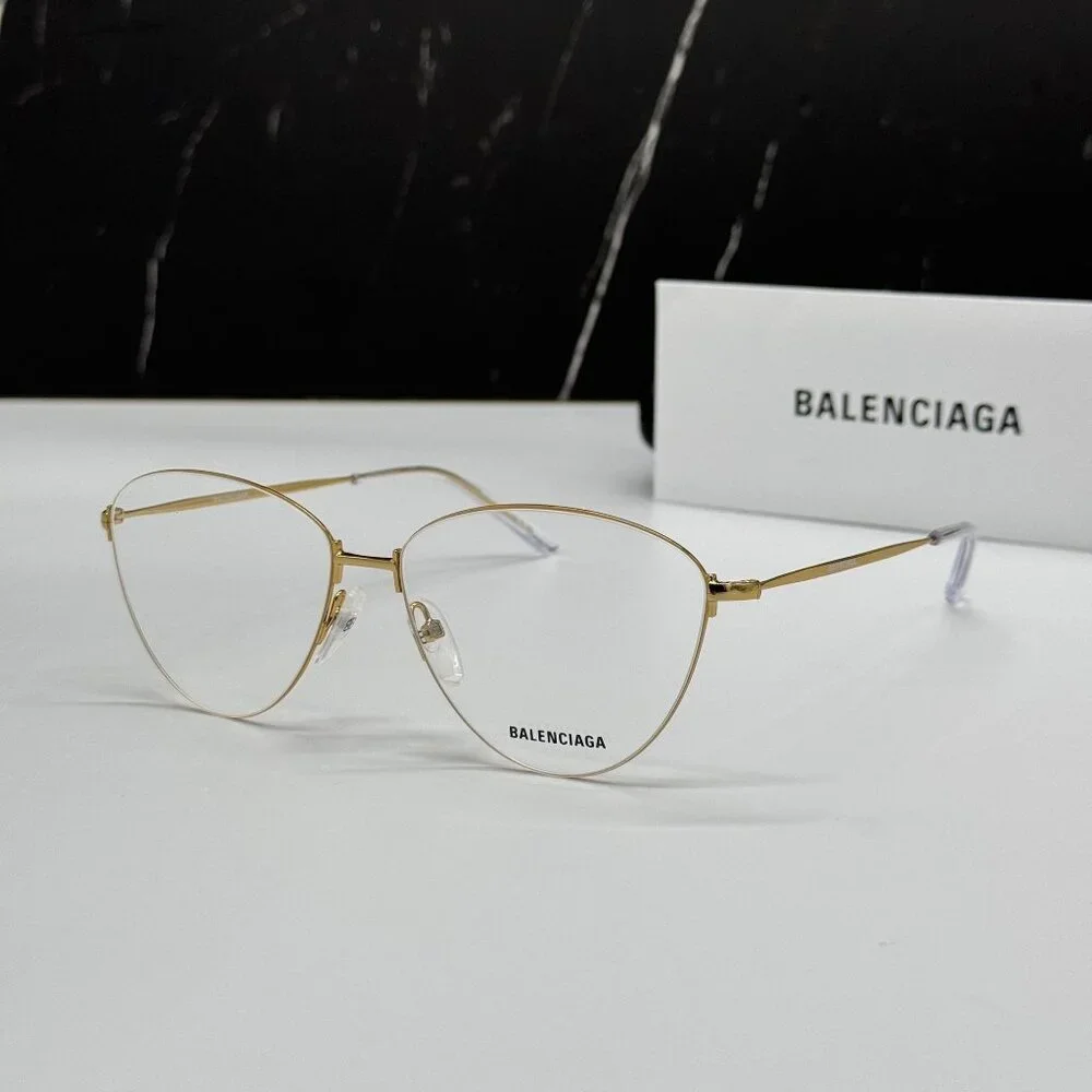 NEW BALENCIAGA BB0034O 003 CAT EYE GOLD WOMEN EYEGLASSES BALENCIAGA